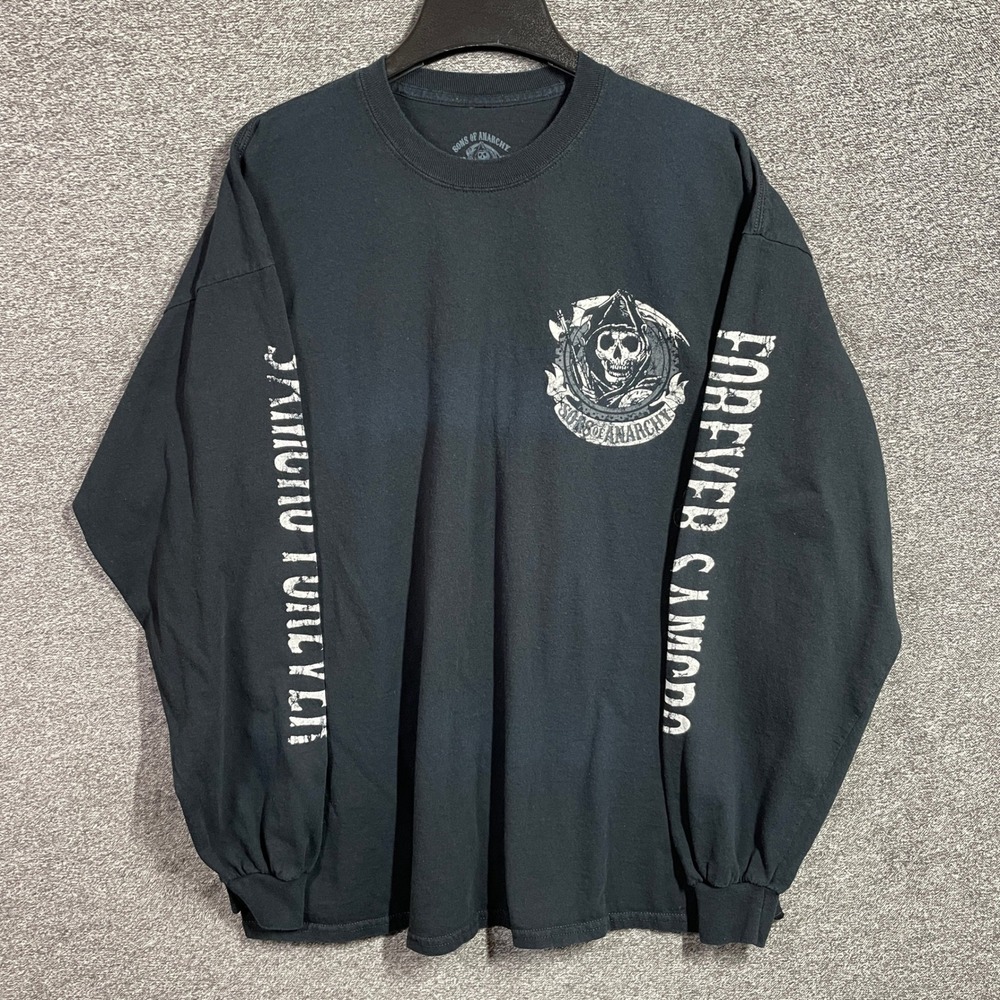Sons of Anarchy Shirt Mens 2XL SAMCRO Long Sleeve Black SOA Reaper Graphic